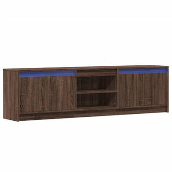 vidaXL Tv-meubel met LED 180x34x50 cm bewerkt hout bruin eikenkleurig