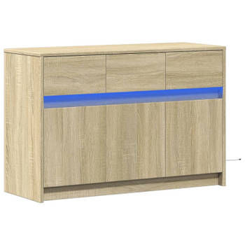 vidaXL Tv-meubel met LED 91x34x61 cm bewerkt hout sonoma eikenkleurig