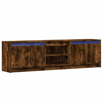 vidaXL Tv-meubel met LED 180x34x50 cm bewerkt hout gerookt eikenkleur