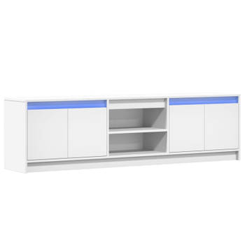 vidaXL Tv-meubel met LED 180x34x50 cm bewerkt hout wit