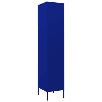 vidaXL Lockerkast 35x46x180 cm staal marineblauw