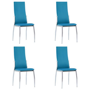 vidaXL Eetkamerstoelen 4 st kunstleer blauw