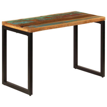 vidaXL Eettafel 115x55x76 cm massief gerecycled hout en staal