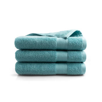 DoubleDry Handdoek Hotel Collectie - 3 stuks - 70x140 - denim blauw