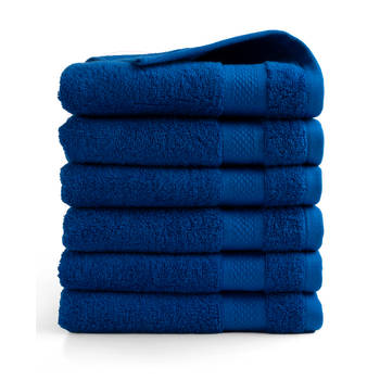 DoubleDry Handdoek Hotel Collectie - 6 stuks - 50x100 - klassiek blauw