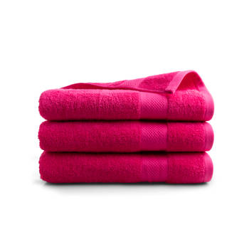 DoubleDry Handdoek Hotel Collectie - 3 stuks - 70x140 - roze