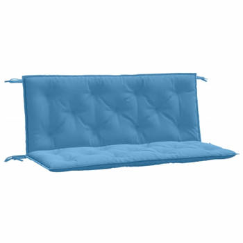 vidaXL Tuinbankkussens 2 st 120x50x7 cm stof gemêleerd blauw