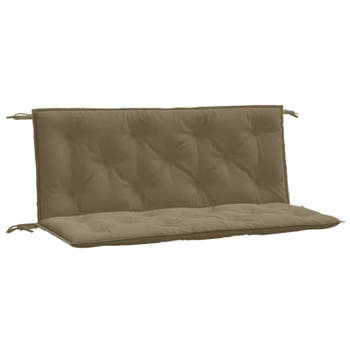 vidaXL Tuinbankkussens 2 st 120x50x7 cm stof gemêleerd taupe