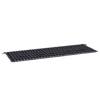 vidaXL Tuinbankkussen ruitpatroon 150x50x3 cm oxford stof zwart