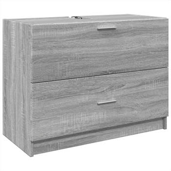 vidaXL Wastafelkast 78x37x59 cm bewerkt hout grijs sonoma eikenkleurig