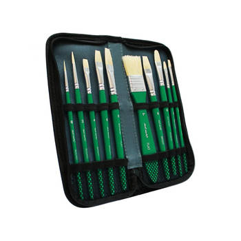 Mont Marte® set Olieverf Penselenset in etui - Varkenshaar - 11 delig