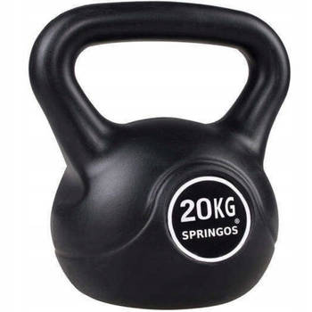 Springos Kettlebell Zwart 20 kg