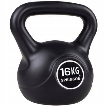 Springos Kettlebell Zwart 16 kg