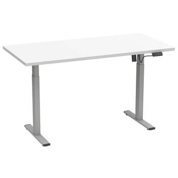 LonaE bureau elektrische hef- en daalfunctie 110x50x71-120cm wit, zilverkleurig.