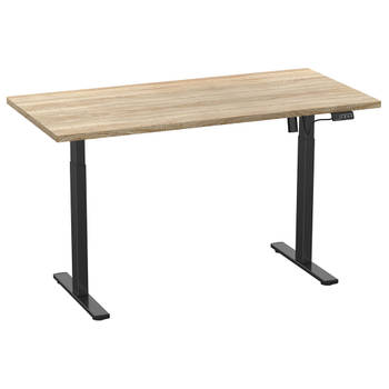 LonaE bureau elektrische hef- en daalfunctie 110x50x71-120cm eik decor, zwart.