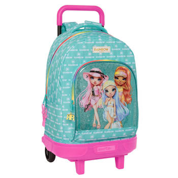 Schoolrugzak met Wielen Rainbow High Paradise Turkoois 33 X 45 X 22 cm