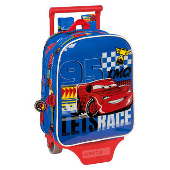 Schoolrugzak met Wielen Cars Race ready Blauw 22 x 27 x 10 cm