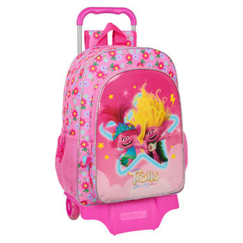 Schoolrugzak met Wielen Trolls Roze 33 x 42 x 14 cm