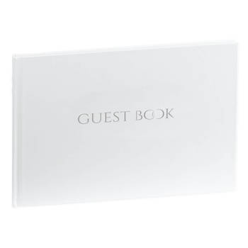 SecaDesign Gastenboek - GUEST BOOK - A4 formaat - wit / zilver - receptieboek bruiloft