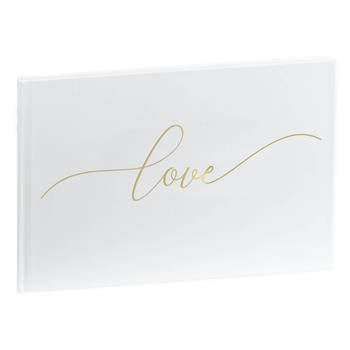 SecaDesign Gastenboek - LOVE - A4 formaat - wit / goud - receptieboek bruiloft