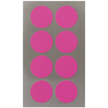 Hobby stickers - 32x stuks - D25 mm - neon roze ronde stickers - Kantoor stickers - Scrapbook - Stickers