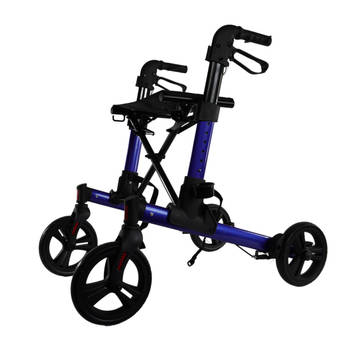 Rollator Riva (6,6 kg) - Dubbel opvouwbaar - Weggewerkte remkabels - Lichtgewicht - Lekvrije banden