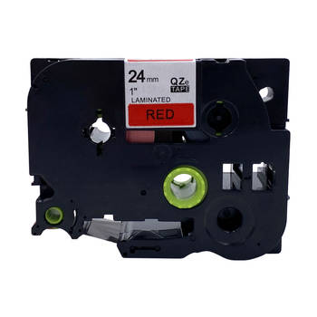 DULA Brother Compatible label tape- Tze-451 - 1 cassette - Brother P-Touch - Zwart op rood - 24mm x 8m