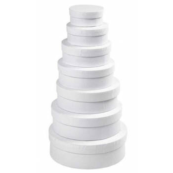 Ronde witte hobby opslag dozen set in 7-formaten - Hobbydecoratieobject