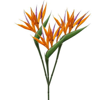 Emerald Kunstbloem Strelitzia - 3x - 65 cm - losse tak - kunst zijdebloem - Paradijsvogelplant - Kunsttakken