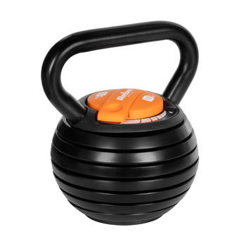 Rebel Active Verstelbare Gietijzeren Kettlebell 3,5 - 18 kg - Fitness Kettlebell - Krachttraining & Conditie - Zwart