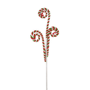 Clayre & Eef Kerstdecoratie Lolly 68 cm Rood Groen Kunststof Rood