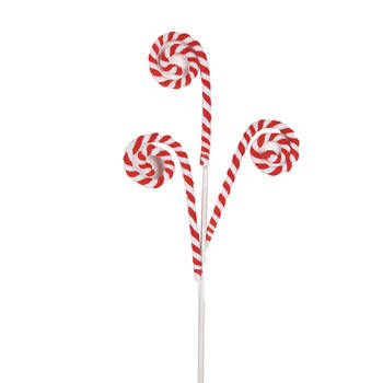 Clayre & Eef Kerstdecoratie Zuurstok 66 cm Rood Kunststof Rood