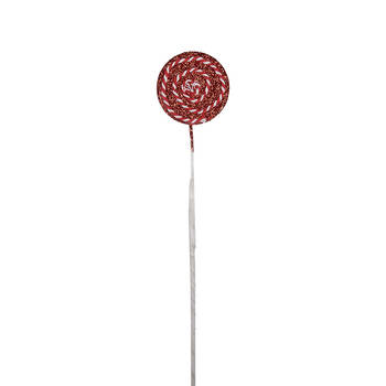 Clayre & Eef Kerstdecoratie Lolly 40 cm Rood Kunststof Rood