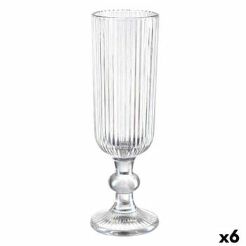 Champagneglas Strepen Transparant Glas 160 ml (6 Stuks)