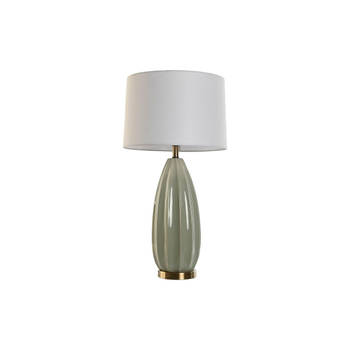 Bureaulamp Home ESPRIT Wit Groen Keramiek 50 W 220 V 40 x 40 x 78 cm