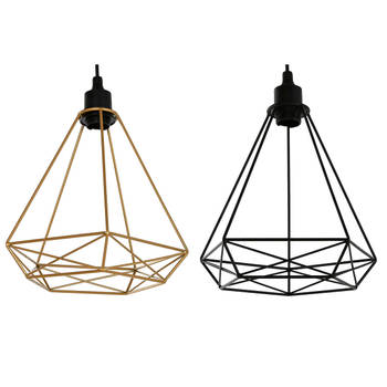 Plafondlamp Home ESPRIT Zwart Gouden Metaal 50 W 28 x 27 x 34 cm (2 Stuks)