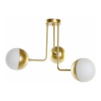 Plafondlamp DKD Home Decor Wit Gouden Metaal Kristal 50 W 220 V 61 x 58 x 46 cm