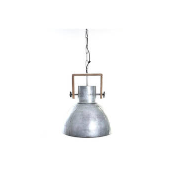 Plafondlamp DKD Home Decor Bruin Zilverkleurig Metaal Mangohout 50 W 40 x 40 x 50 cm