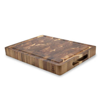 Shinrai Japan - Premium Acaciahouten Snijplank - 41 x 30 x 4.5 cm - Luxe en Duurzame Keukenplank met Handvat