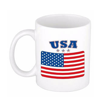 Vlag USA/Amerika beker mok 300 ml - feest mokken