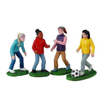 LEMAX - Girls Soccer Game 12x4x20 cm 4st Kersthuisje