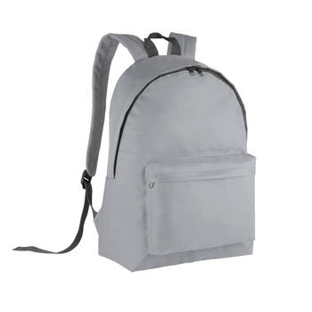 Kimood Schooltas/rugzak voor tieners - 27 L - basisschool - lunchtas - lichtgrijs - 30 x 19 x 42 cm - Rugzak - kind