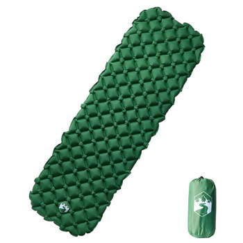 vidaXL Kampeermatras opblaasbaar 190x58x6 cm 1- persoons groen