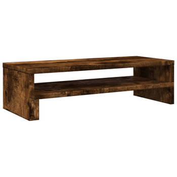 vidaXL Monitorstandaard 54x22x15 cm bewerkt hout gerookt eikenkleurig