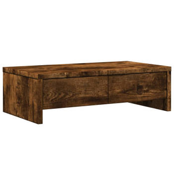 vidaXL Monitorstandaard met lades 50x27x15 cm hout gerookt eikenkleur