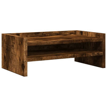 vidaXL Monitorstandaard 42x24x16 cm bewerkt hout gerookt eikenkleurig