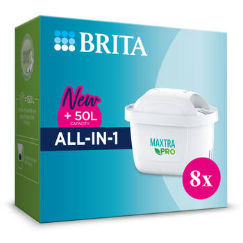 BRITA filterpatronen MAXTRA PRO AIO Waterfilter – 8 Stuks – Pure smaak, vermindert PFAS, chloor