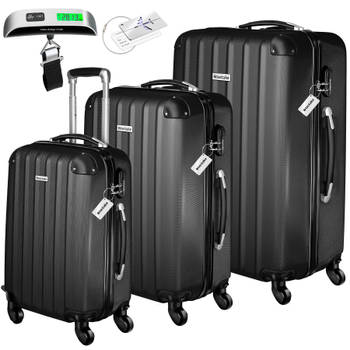 tectake® kofferset met bagageweger 3-delige set Reiskoffer Trolley Hardcase