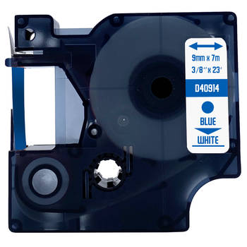 DULA Dymo D1 40914 - S0720690 - Compatible label tape - 1 lettertape - Blauw op wit - 9mm x 7m