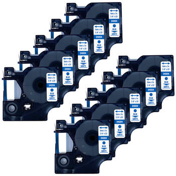 DULA Dymo D1 40914 - S0720690 - Compatible label tape - 10 lettertapes - Blauw op wit - 9mm x 7m